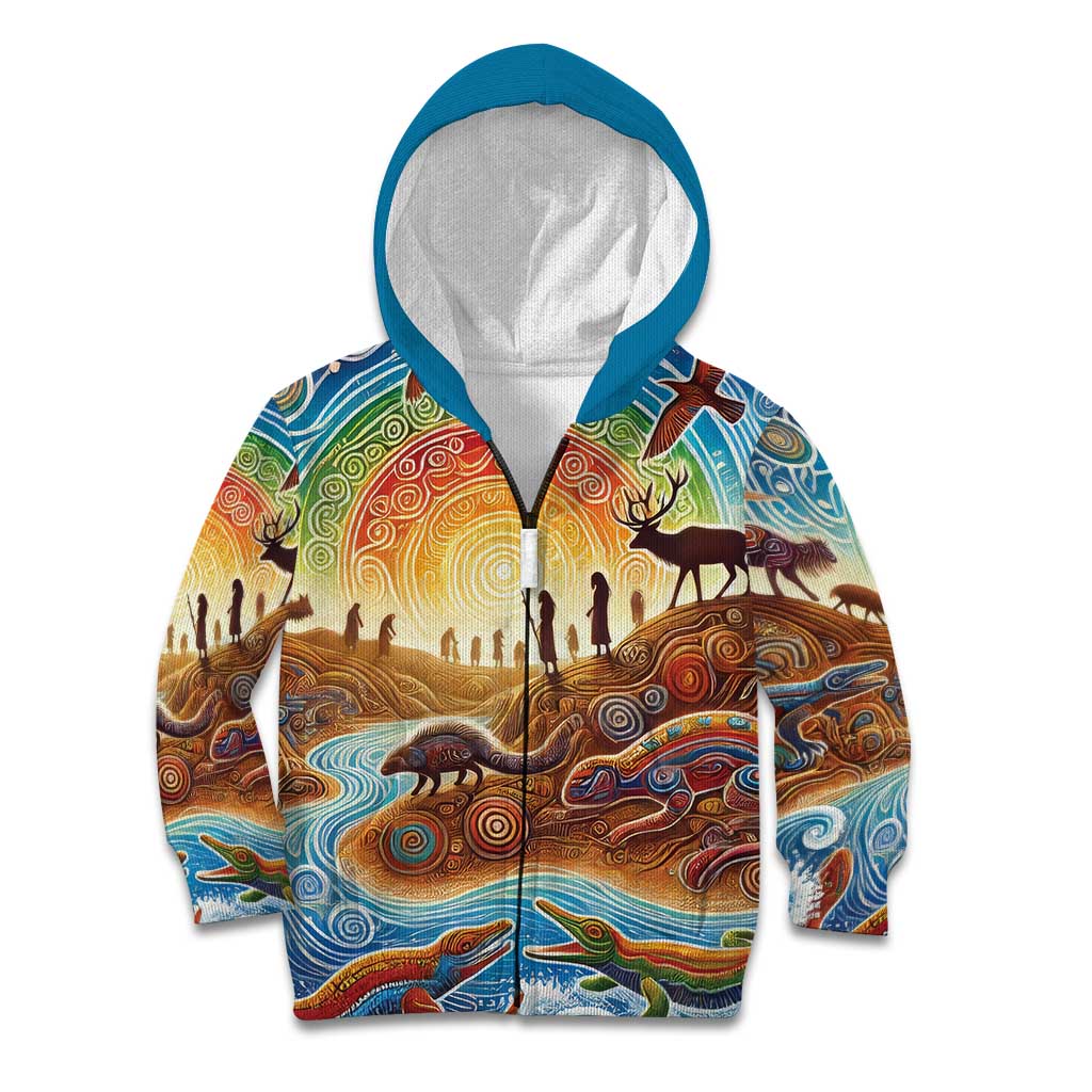 Aboriginal Dreamtime Animals Stories Kid Hoodie - Vibe Hoodie Shop