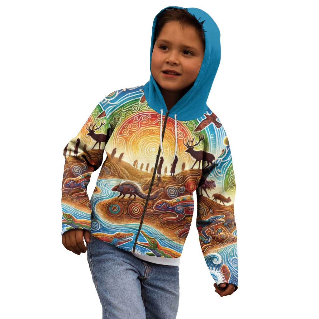 Aboriginal Dreamtime Animals Stories Kid Hoodie - Vibe Hoodie Shop