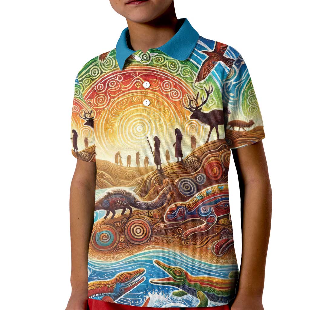 Aboriginal Dreamtime Animals Stories Kid Polo Shirt - Vibe Hoodie Shop