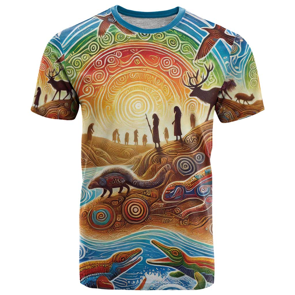 Aboriginal Dreamtime Animals Stories T Shirt LT9 - Vibe Hoodie Shop