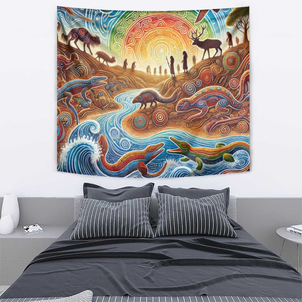 Aboriginal Dreamtime Animals Stories Tapestry - Vibe Hoodie Shop