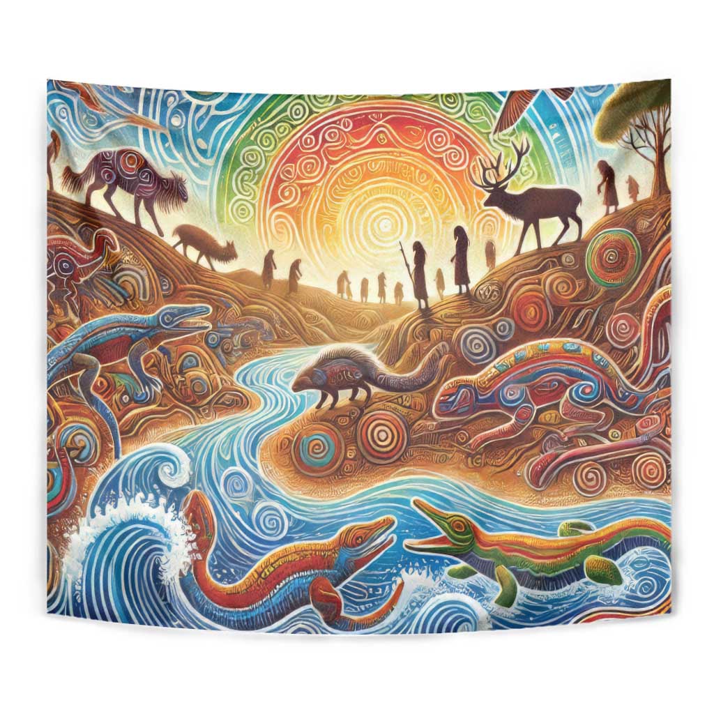 Aboriginal Dreamtime Animals Stories Tapestry - Vibe Hoodie Shop