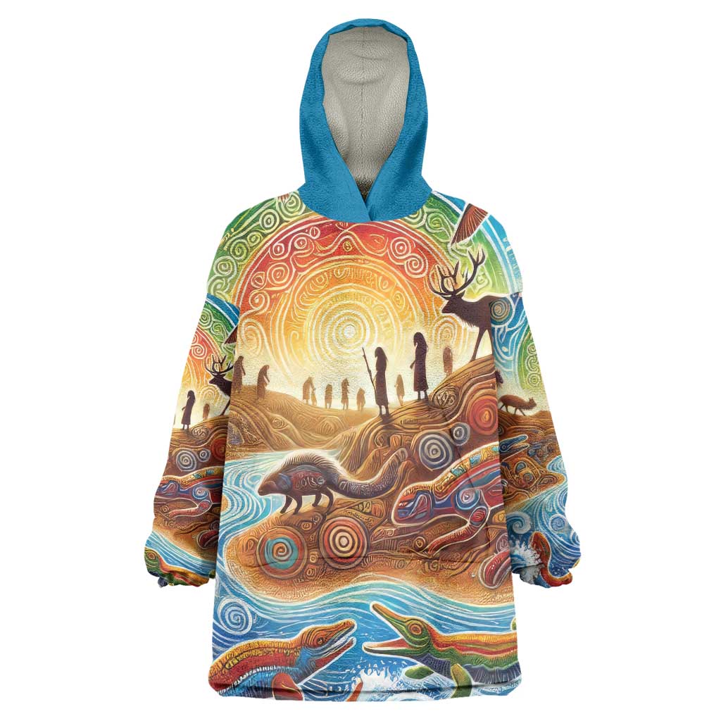 Aboriginal Dreamtime Animals Stories Wearable Blanket Hoodie - Vibe Hoodie Shop