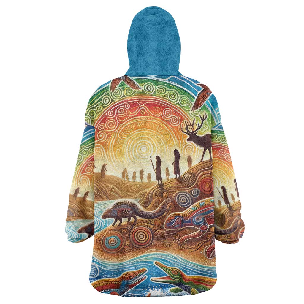 Aboriginal Dreamtime Animals Stories Wearable Blanket Hoodie - Vibe Hoodie Shop