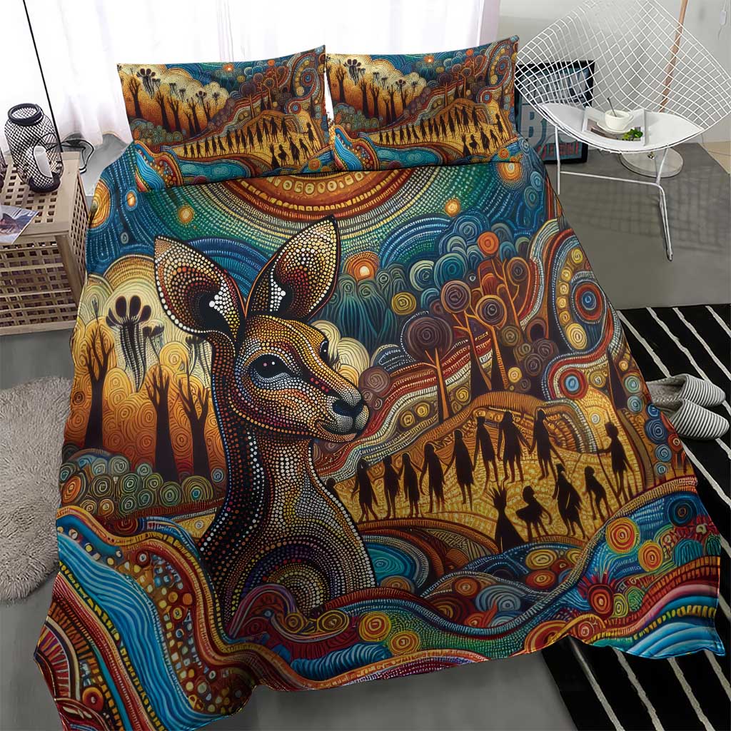 Aboriginal Dreamtime Stories Land Bedding Set - Vibe Hoodie Shop