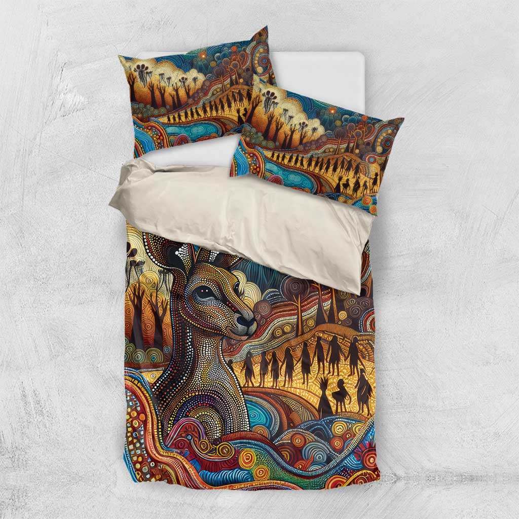 Aboriginal Dreamtime Stories Land Bedding Set - Vibe Hoodie Shop