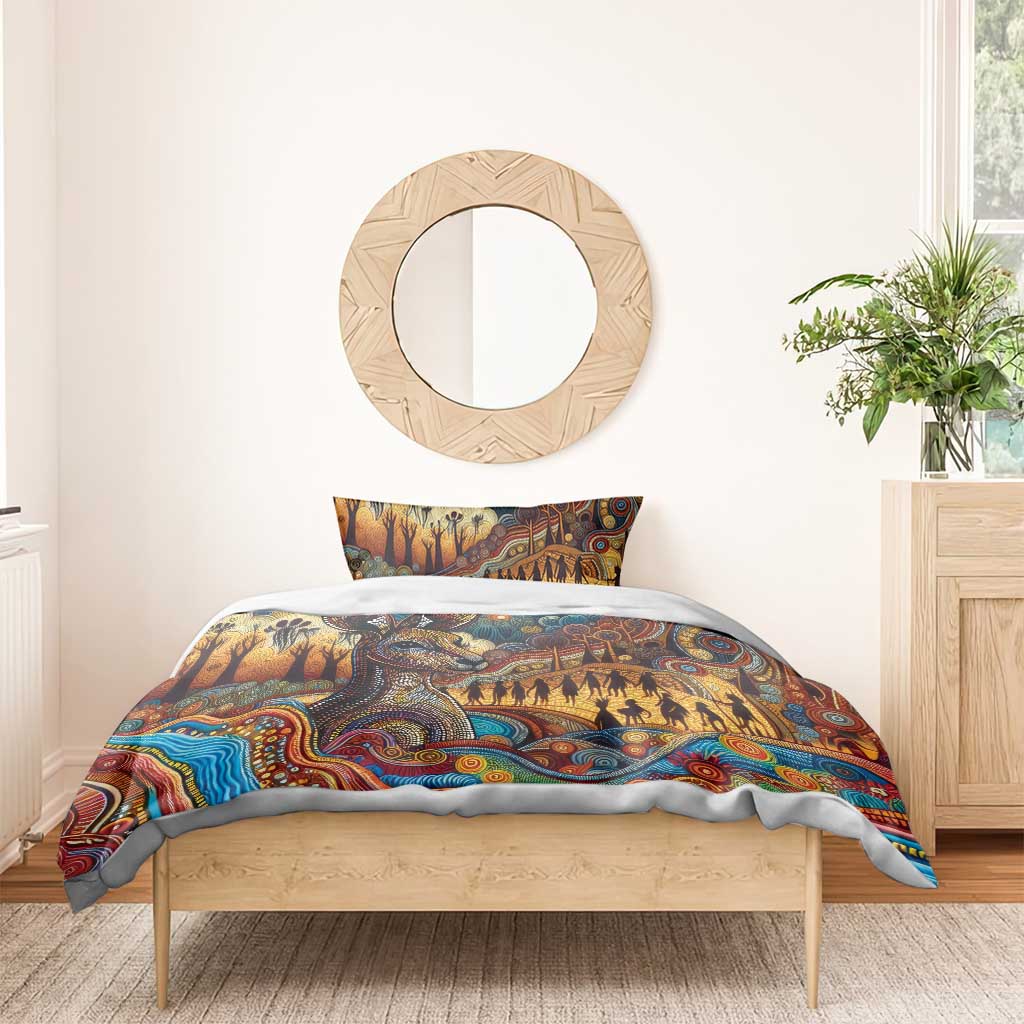 Aboriginal Dreamtime Stories Land Bedding Set - Vibe Hoodie Shop