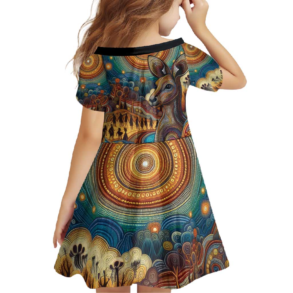 Aboriginal Dreamtime Stories Land Family Matching Long Sleeve Bodycon Dress and Hawaiian Shirt