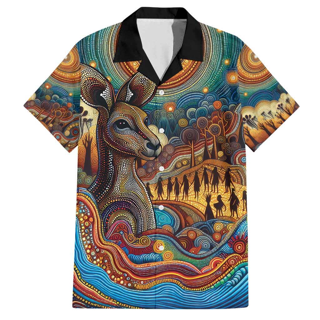 Aboriginal Dreamtime Stories Land Family Matching Long Sleeve Bodycon Dress and Hawaiian Shirt