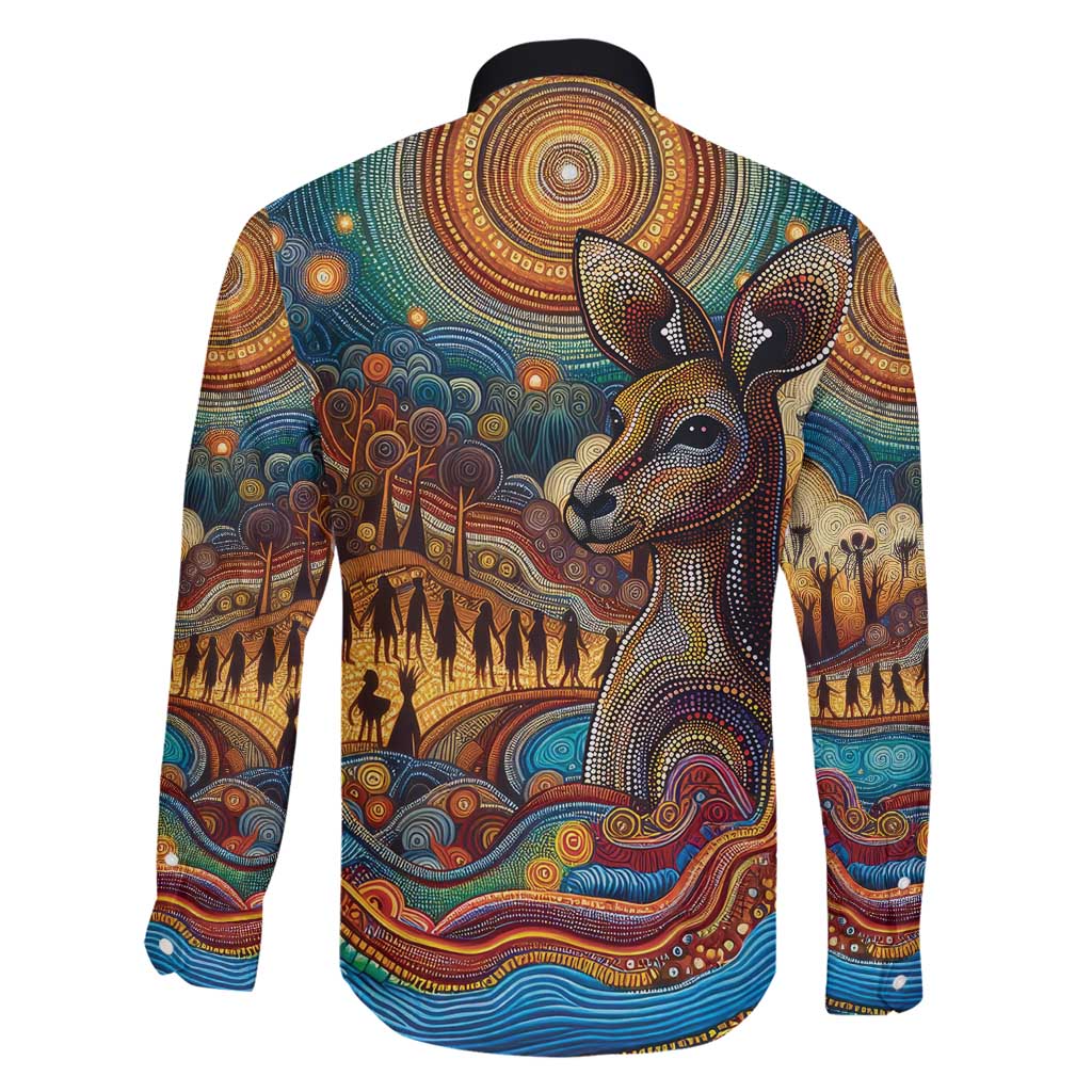 Aboriginal Dreamtime Stories Land Family Matching Long Sleeve Bodycon Dress and Hawaiian Shirt