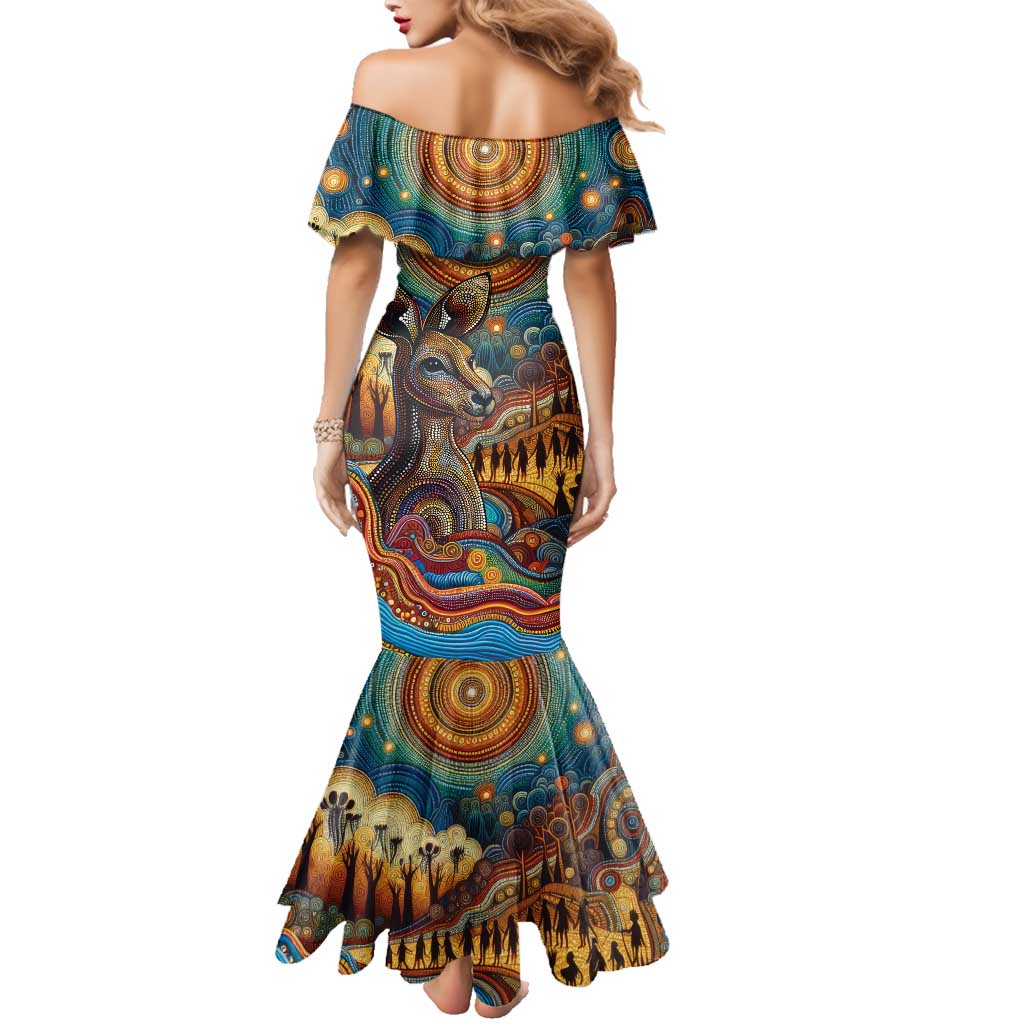 Aboriginal Dreamtime Stories Land Family Matching Mermaid Dress and Hawaiian Shirt