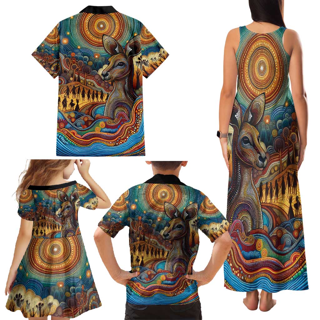 Aboriginal Dreamtime Stories Land Family Matching Tank Maxi Dress and Hawaiian Shirt