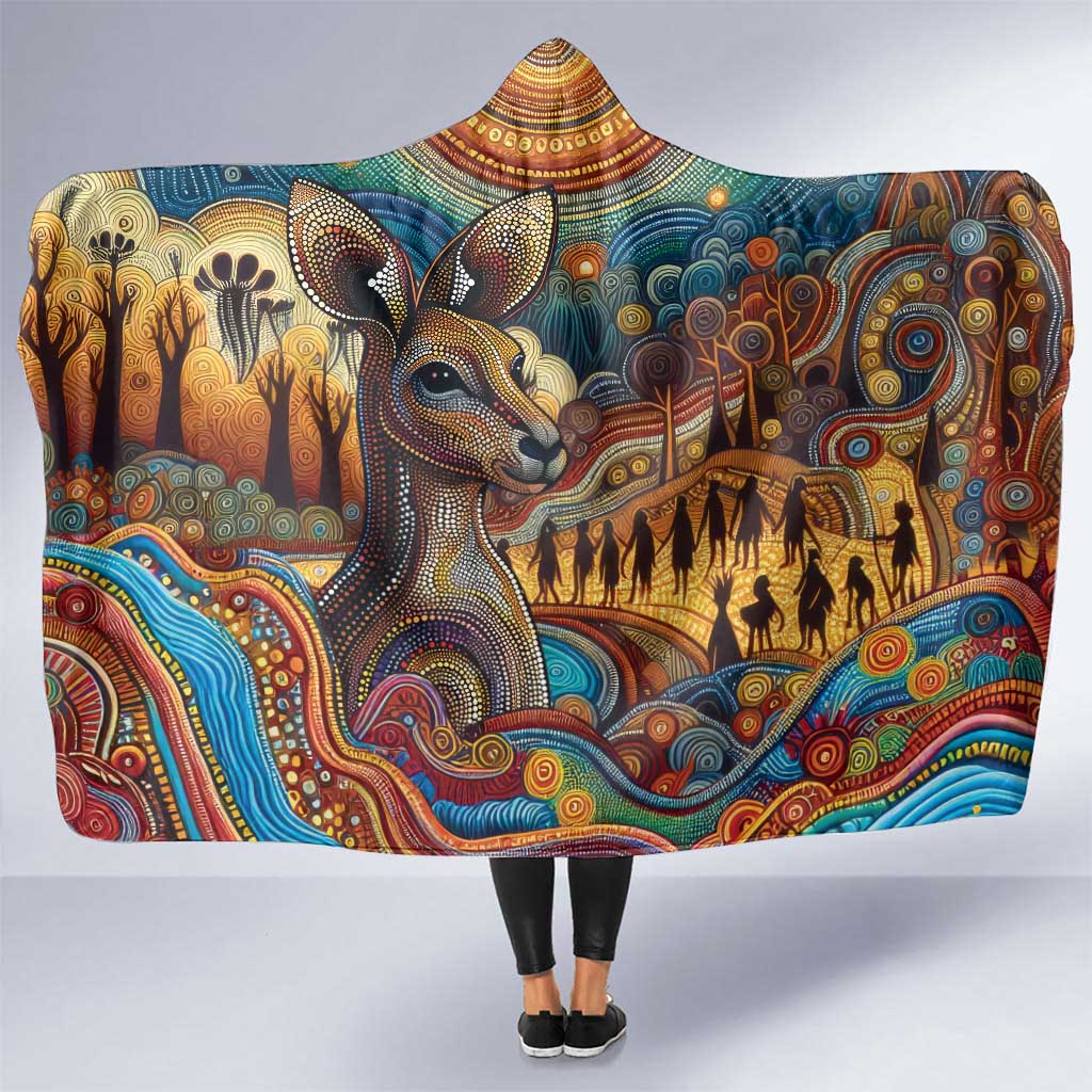 Aboriginal Dreamtime Stories Land Hooded Blanket