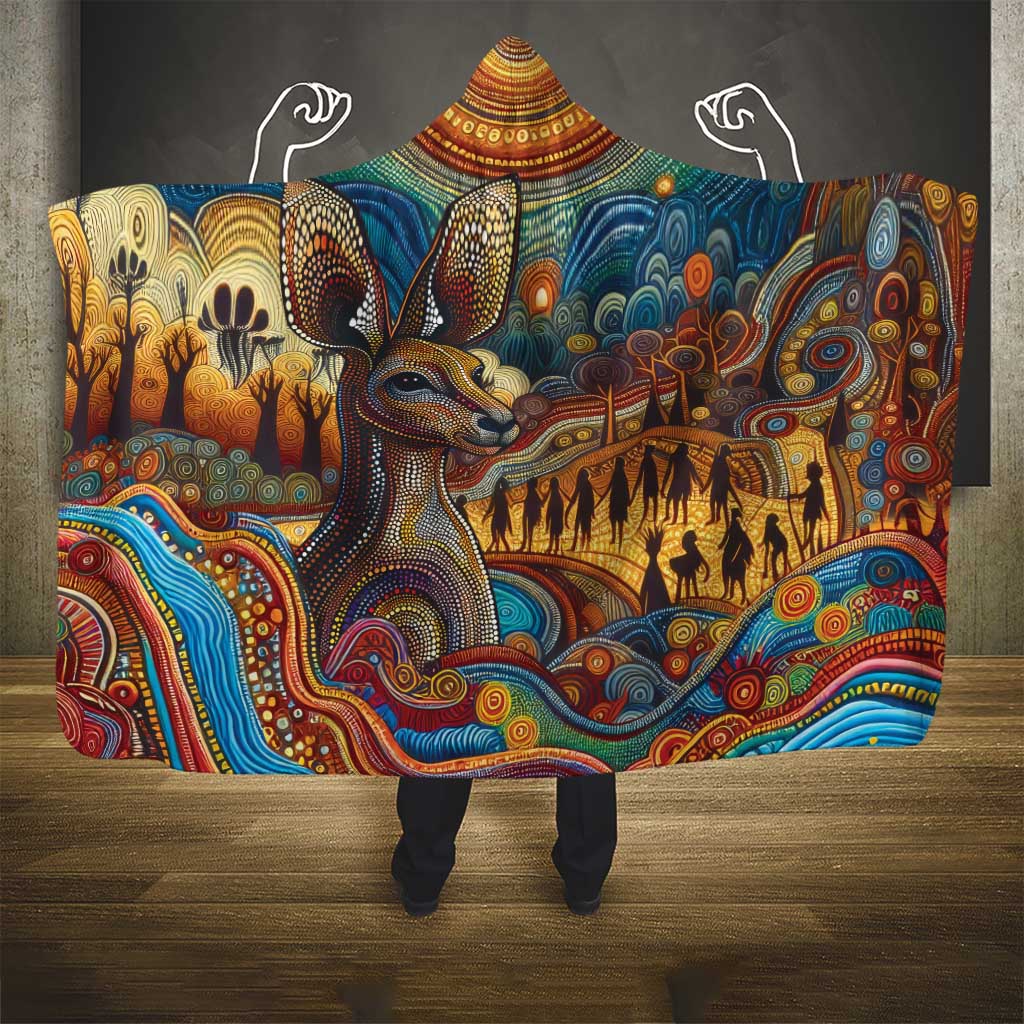 Aboriginal Dreamtime Stories Land Hooded Blanket