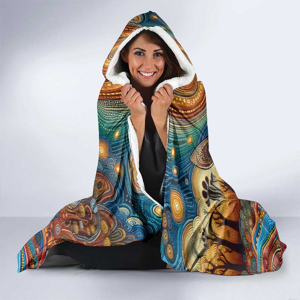 Aboriginal Dreamtime Stories Land Hooded Blanket