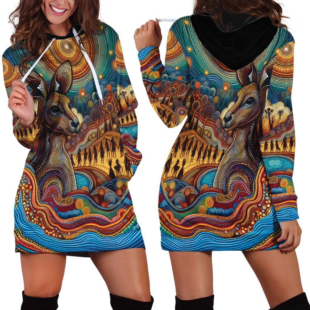 Aboriginal Dreamtime Stories Land Hoodie Dress - Vibe Hoodie Shop