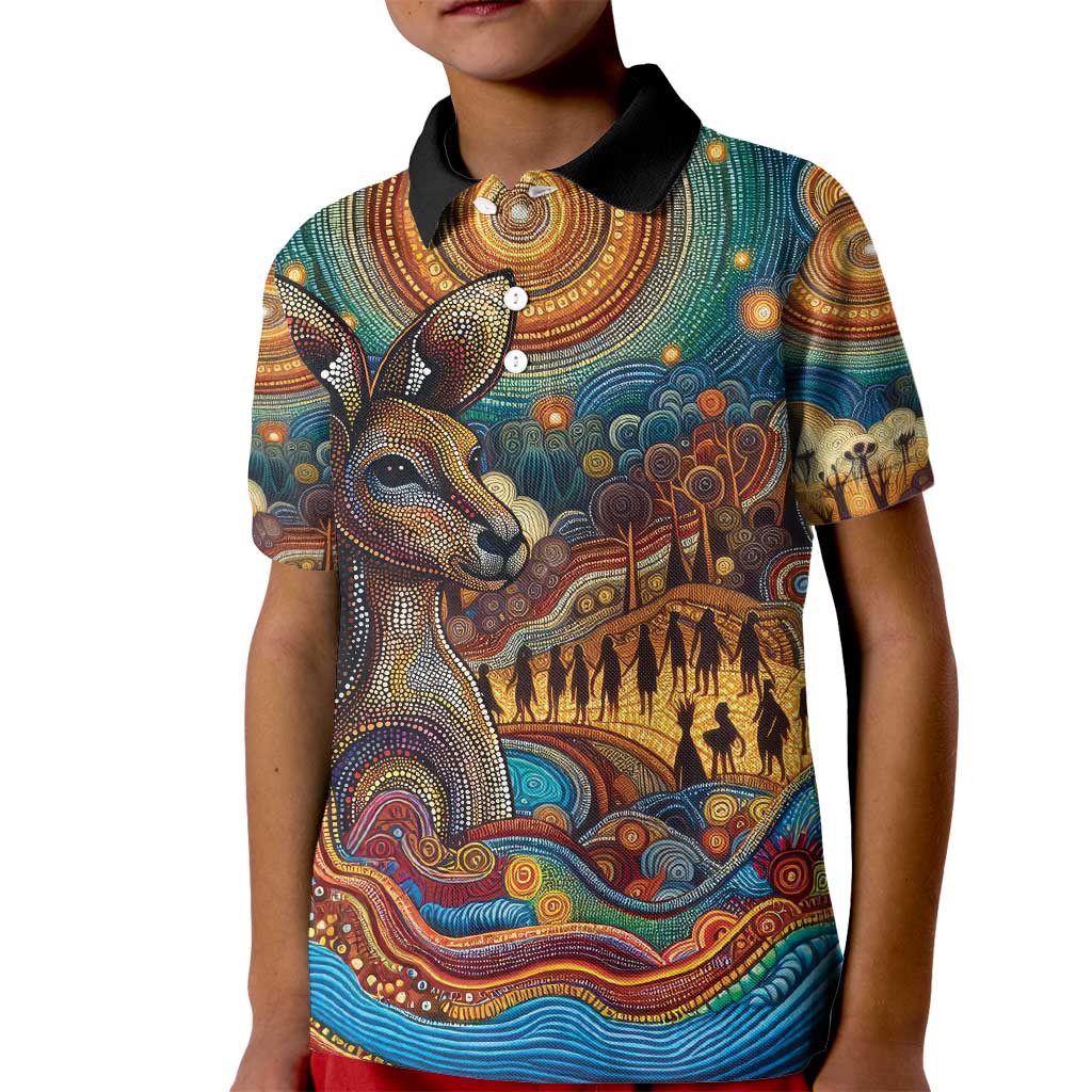 Aboriginal Dreamtime Stories Land Kid Polo Shirt - Vibe Hoodie Shop