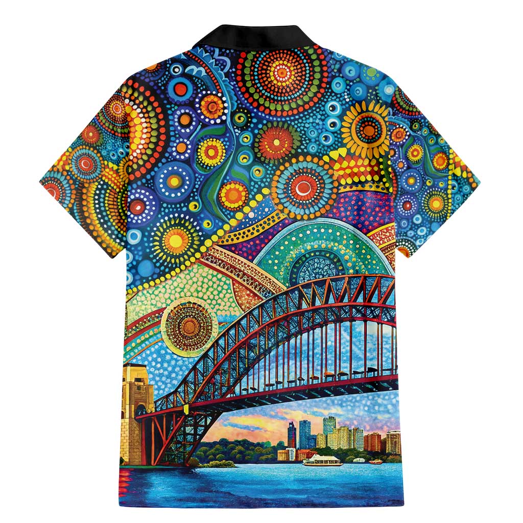 Australian Sydney Harbour Bridge Family Matching Mermaid Dress and Hawaiian Shirt Aboriginal Dot Art