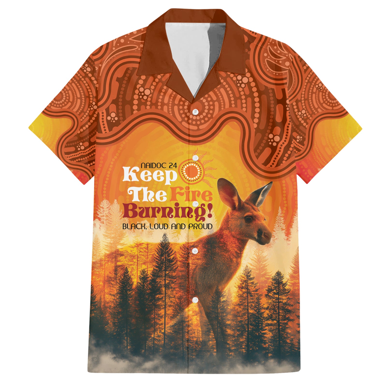 Australian Kangaroo Forests NAIDOC 2024 Hawaiian Shirt Aboriginal Art Style - Vibe Hoodie Shop