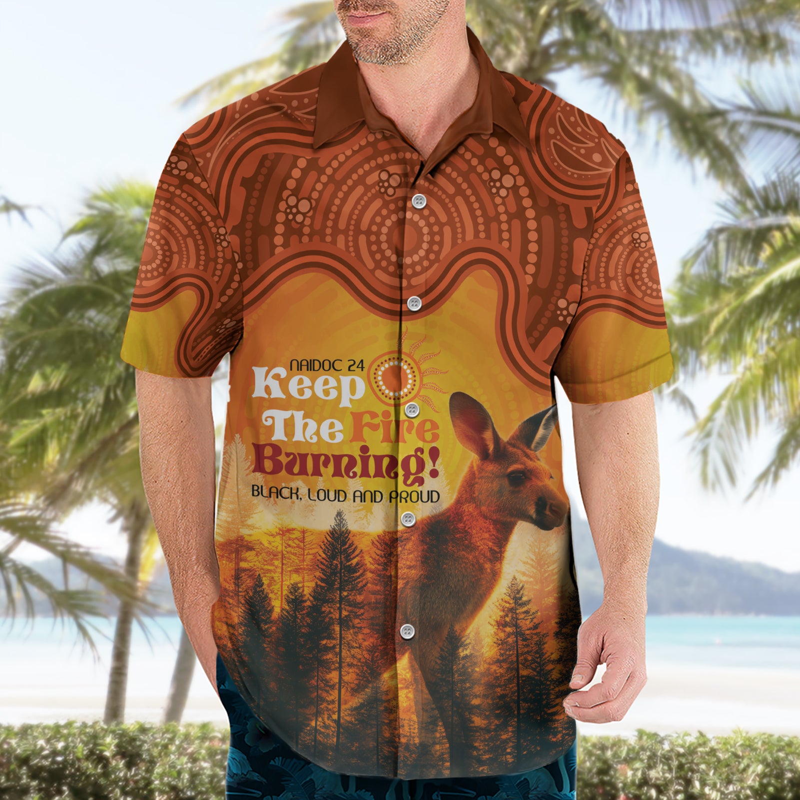 Australian Kangaroo Forests NAIDOC 2024 Hawaiian Shirt Aboriginal Art Style - Vibe Hoodie Shop