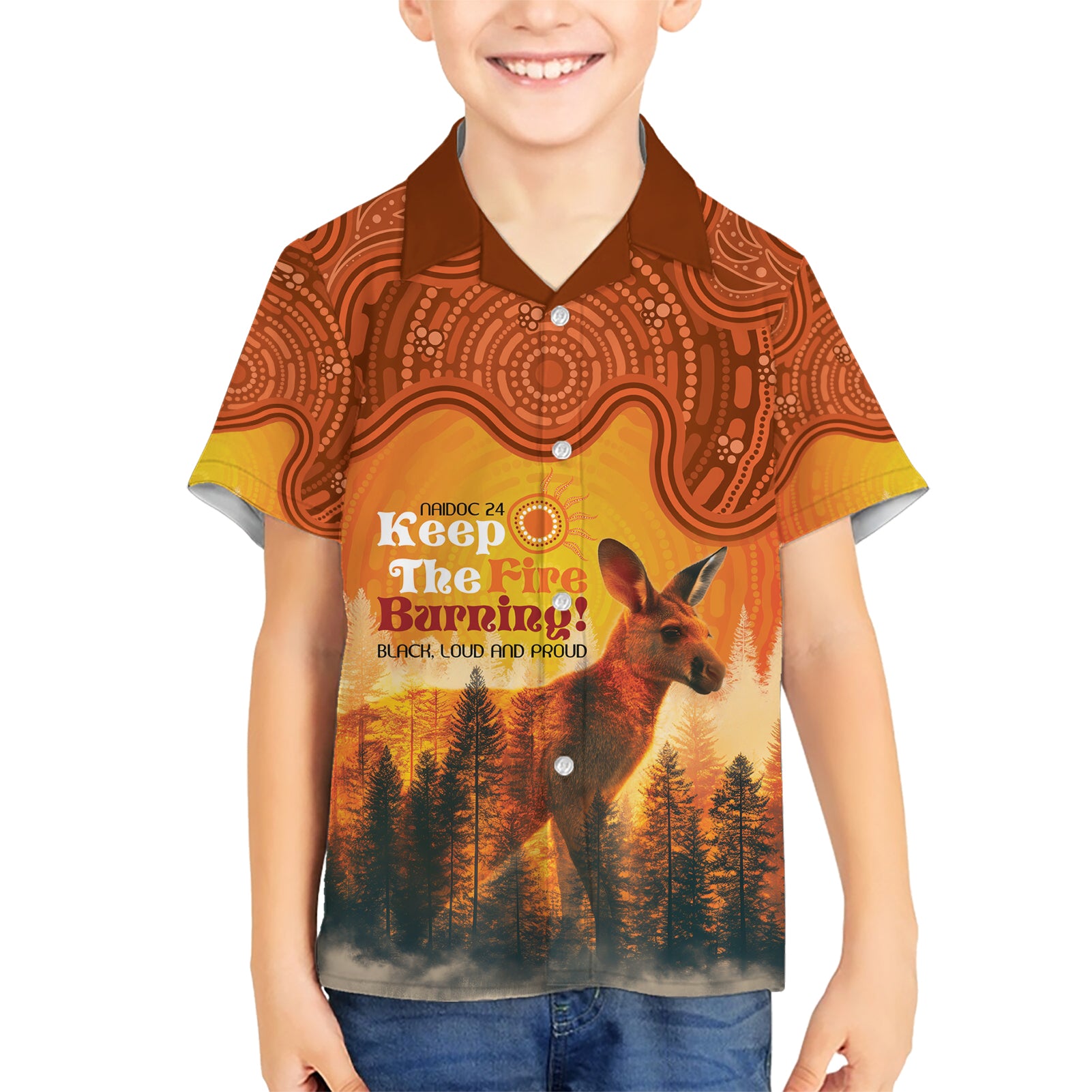 Australian Kangaroo Forests NAIDOC 2024 Hawaiian Shirt Aboriginal Art Style - Vibe Hoodie Shop