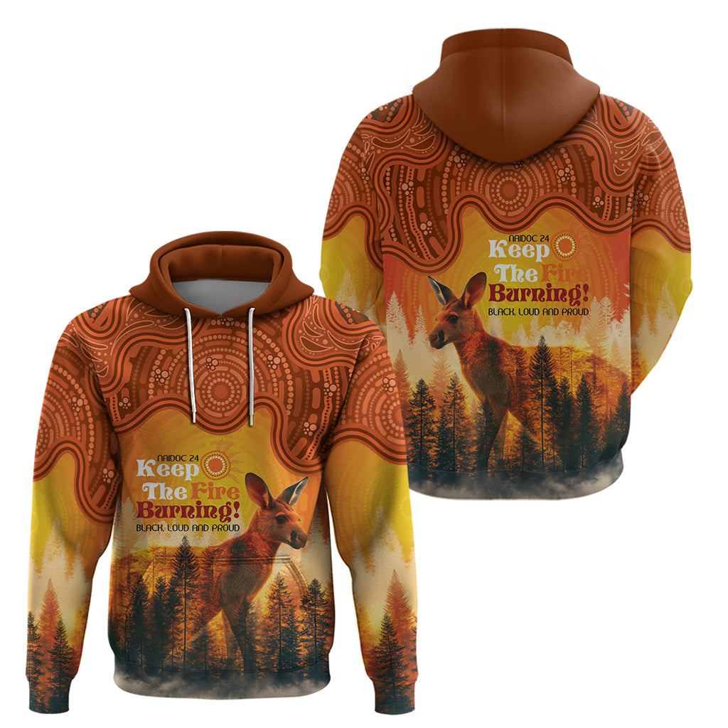 Australian Kangaroo Forests NAIDOC 2024 Hoodie Aboriginal Art Style LT9 - Vibe Hoodie Shop