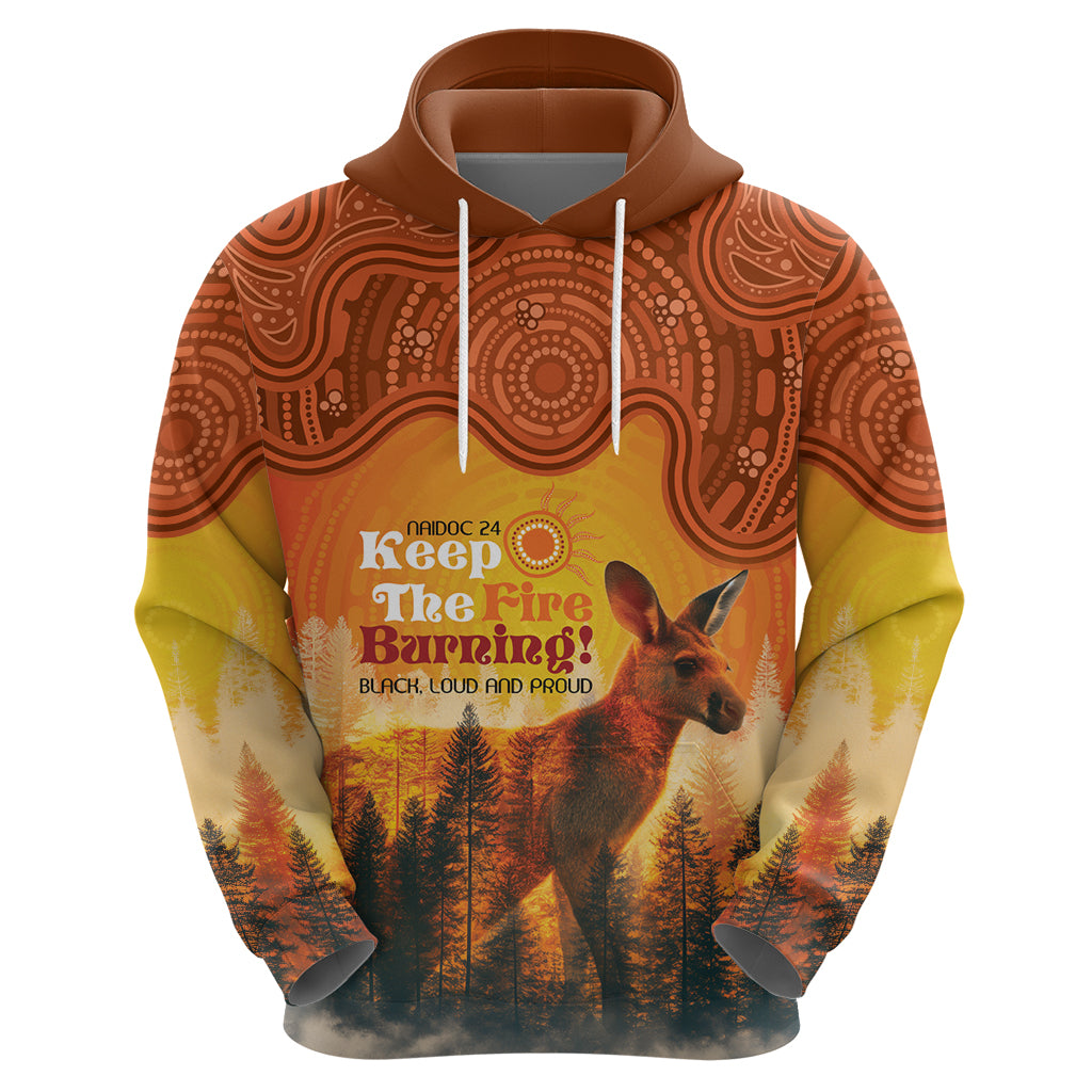 Australian Kangaroo Forests NAIDOC 2024 Hoodie Aboriginal Art Style LT9 - Vibe Hoodie Shop