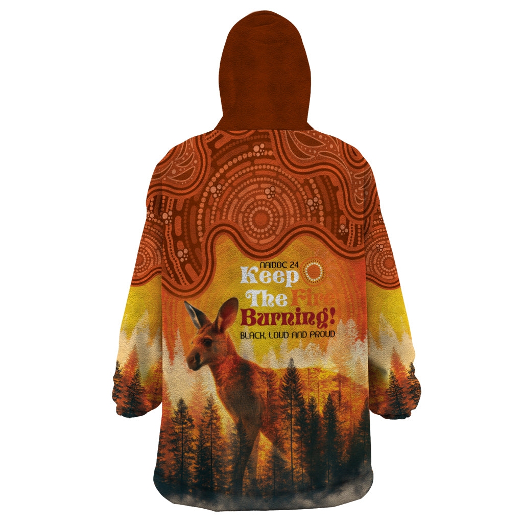 Australian Kangaroo Forests NAIDOC 2024 Wearable Blanket Hoodie Aboriginal Art Style - Vibe Hoodie Shop