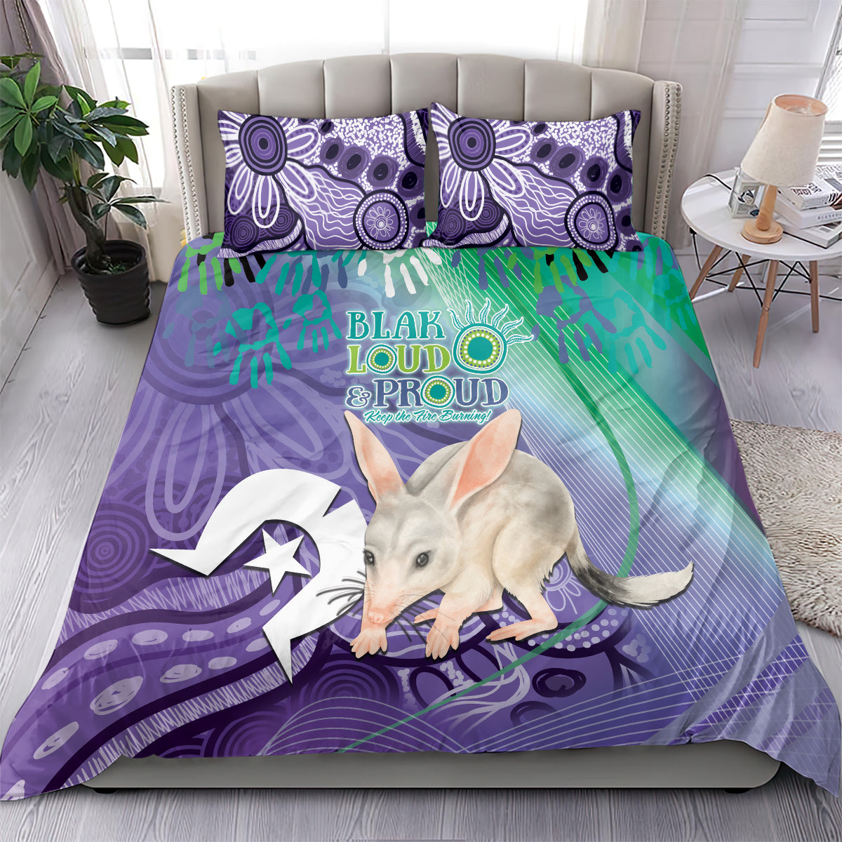 Vivid Bilby NAIDOC 2024 Bedding Set Macrotis Aboriginal Art Style - Vibe Hoodie Shop