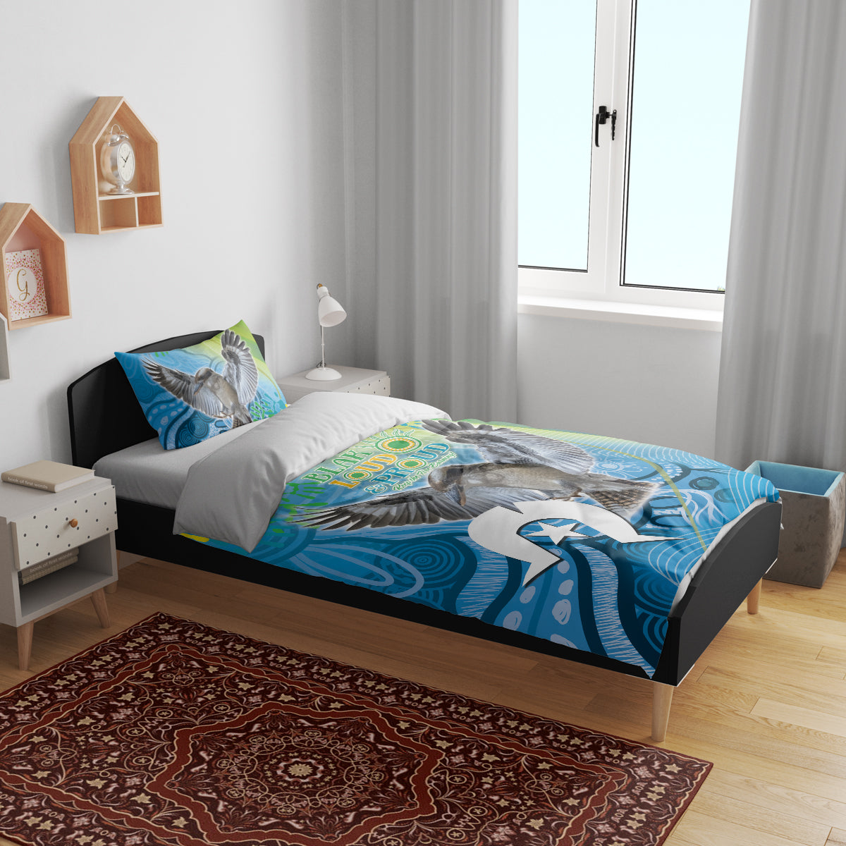 Vivid Kookaburra NAIDOC 2024 Bedding Set Aboriginal Art Style - Vibe Hoodie Shop