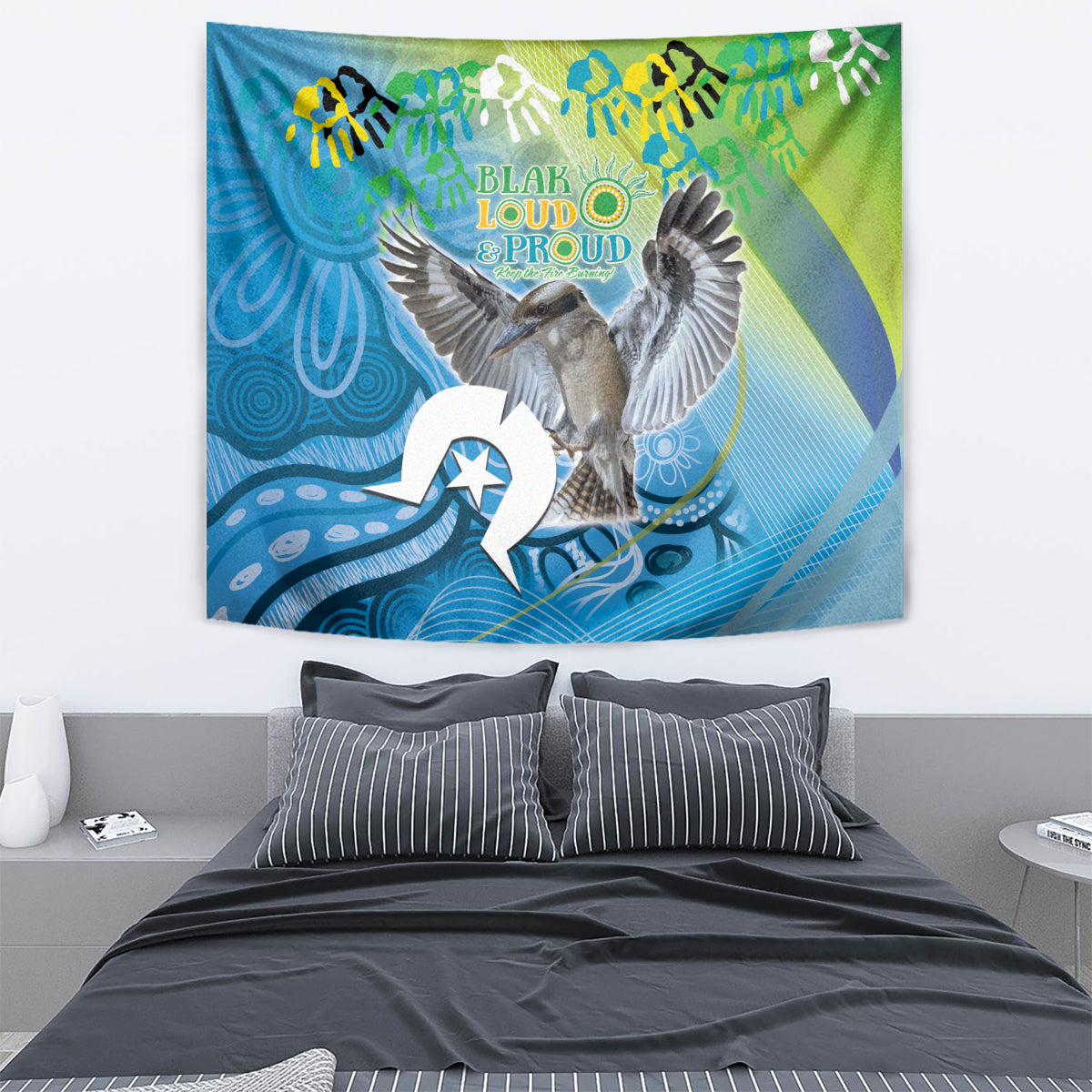 Vivid Kookaburra NAIDOC 2024 Tapestry Aboriginal Art Style - Vibe Hoodie Shop