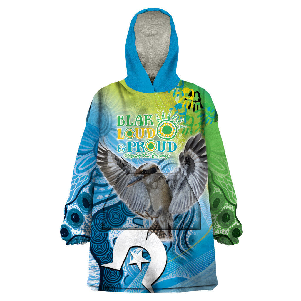 Vivid Kookaburra NAIDOC 2024 Wearable Blanket Hoodie Aboriginal Art Style - Vibe Hoodie Shop