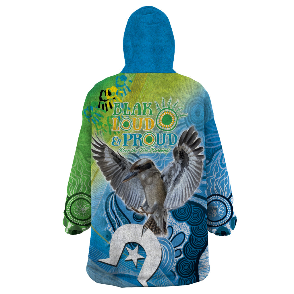 Vivid Kookaburra NAIDOC 2024 Wearable Blanket Hoodie Aboriginal Art Style - Vibe Hoodie Shop