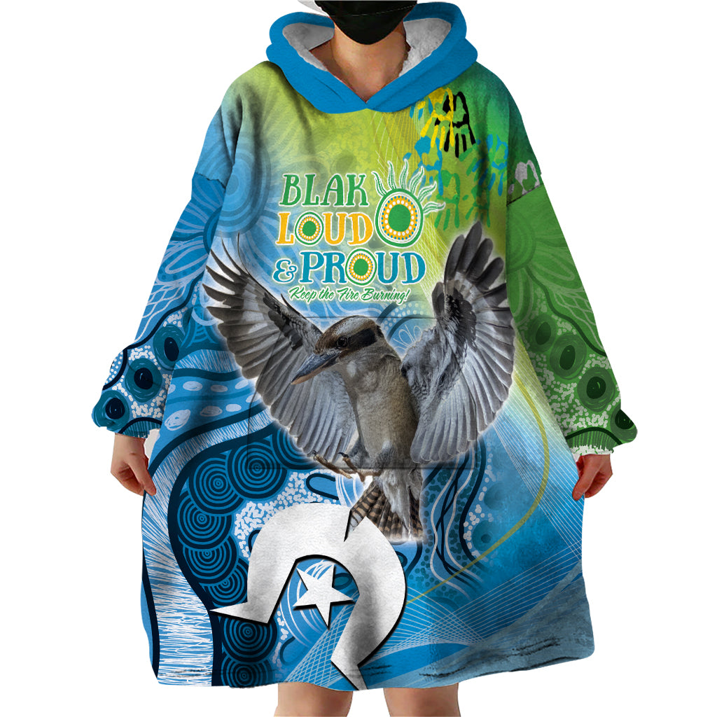 Vivid Kookaburra NAIDOC 2024 Wearable Blanket Hoodie Aboriginal Art Style - Vibe Hoodie Shop