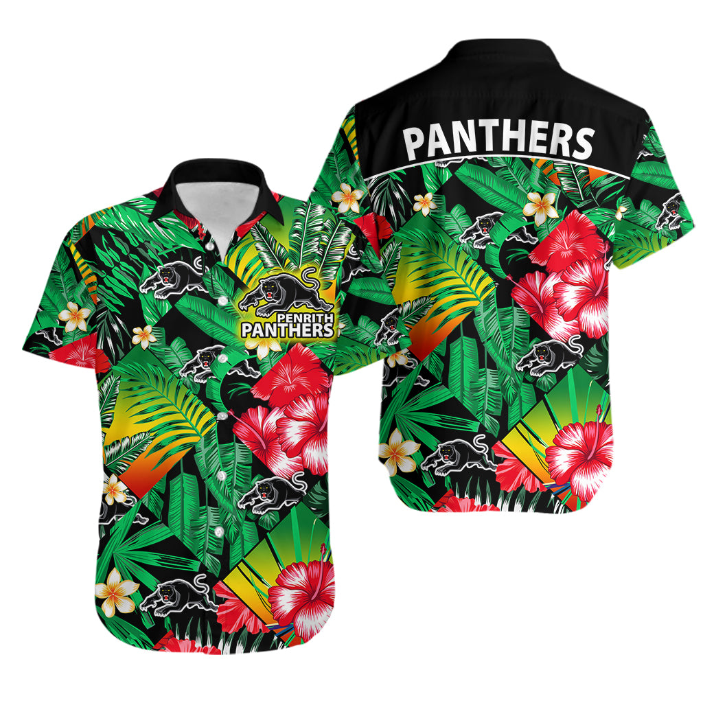 Panthers Rugby Hawaiian Shirt Fashion Tropical Jungle Flowers - Vibe Hoodie Shop