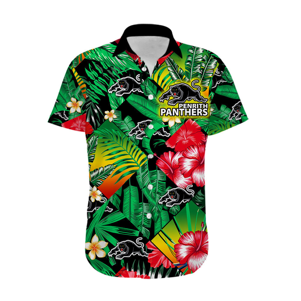 Panthers Rugby Hawaiian Shirt Fashion Tropical Jungle Flowers - Vibe Hoodie Shop