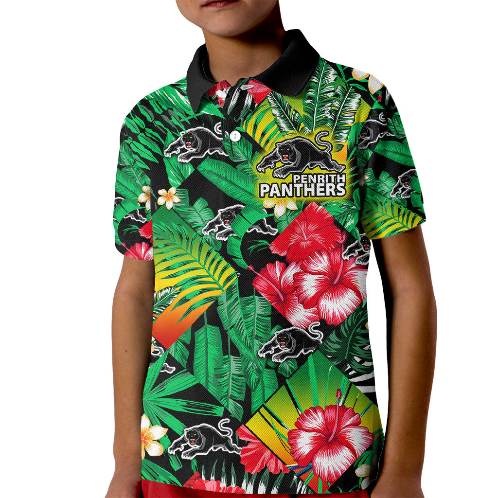 Panthers Rugby Kid Polo Shirt Fashion Tropical Jungle Flowers - Vibe Hoodie Shop