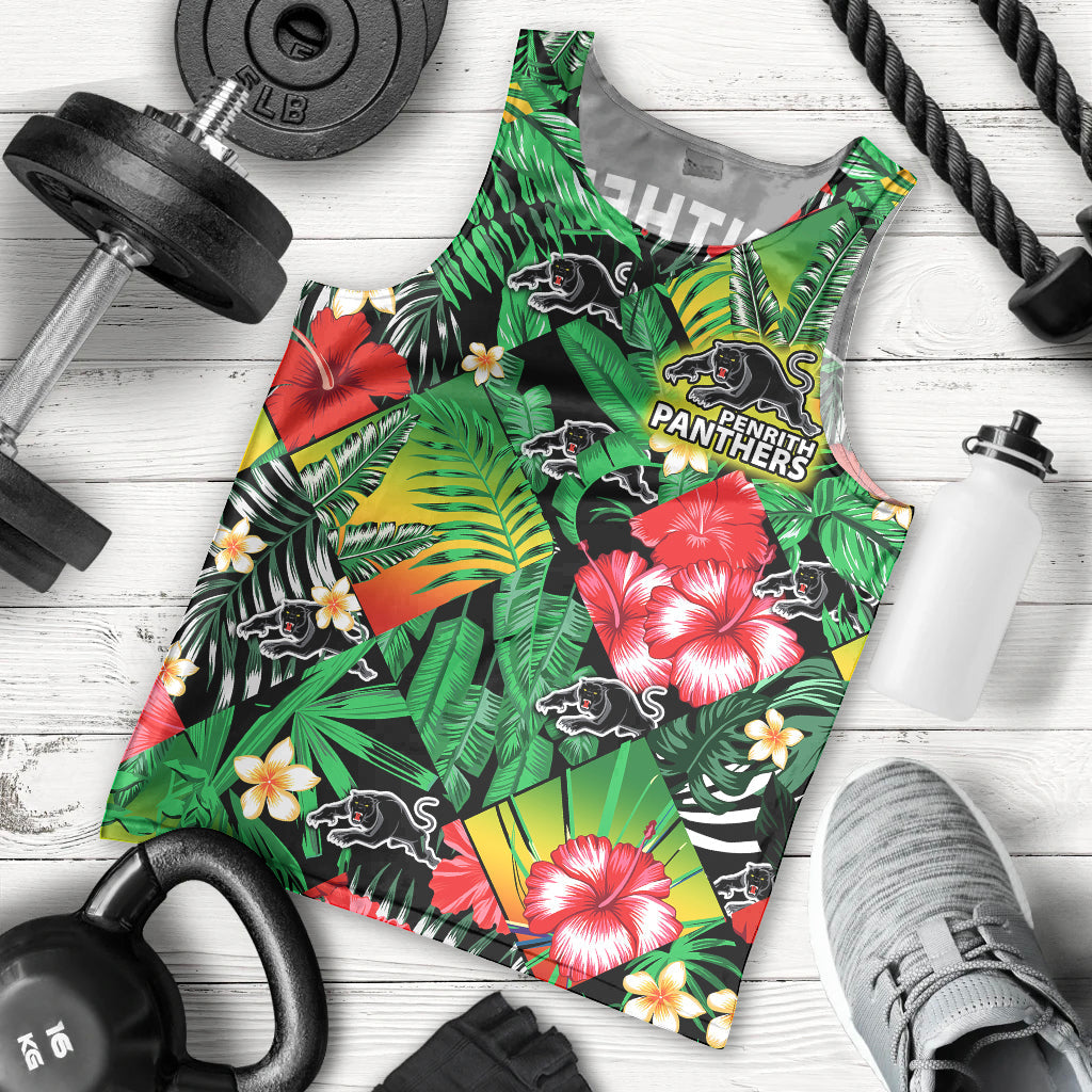 Panthers Rugby Men Tank Top Fashion Tropical Jungle Flowers - Vibe Hoodie Shop