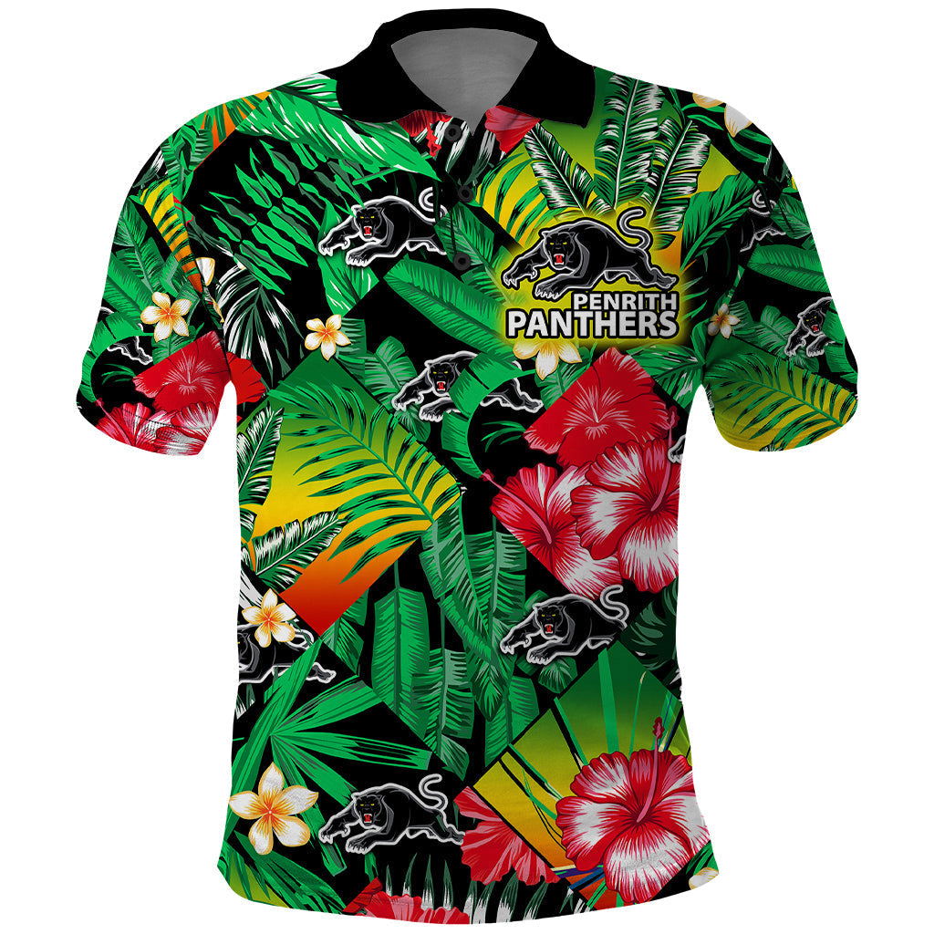 (Custom Personalised) Panthers Rugby Polo Shirt Fashion Tropical Jungle Flowers LT9 - Vibe Hoodie Shop