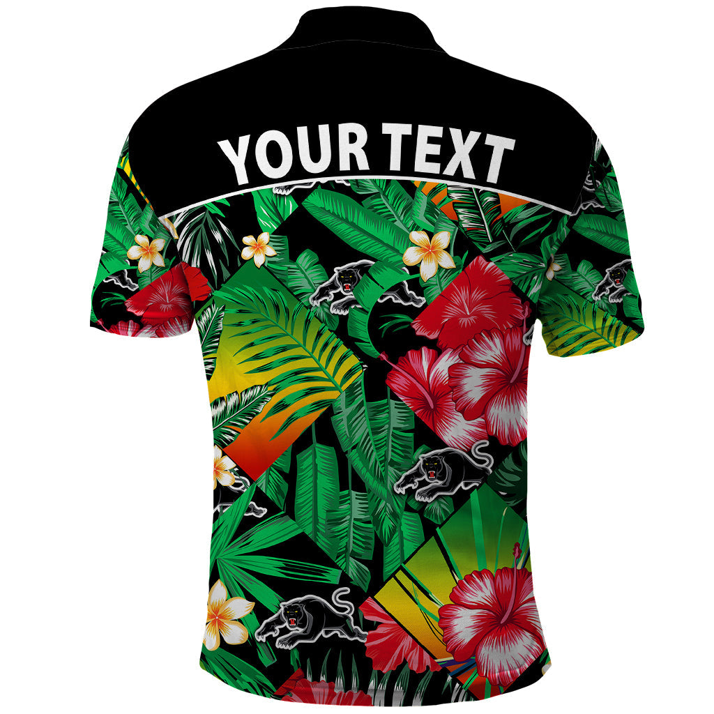 (Custom Personalised) Panthers Rugby Polo Shirt Fashion Tropical Jungle Flowers LT9 - Vibe Hoodie Shop