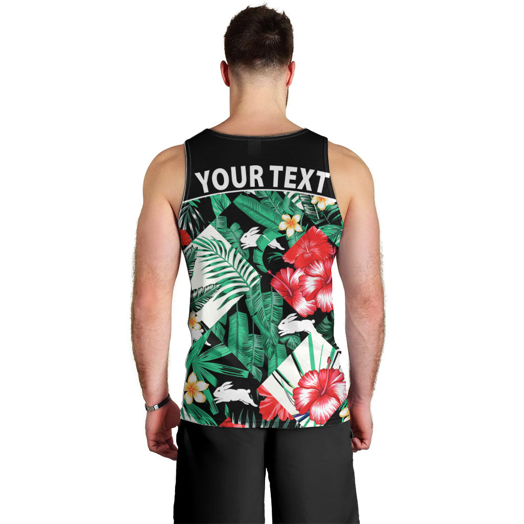(Custom Personalised) Rabbitohs Rugby Men Tank Top Fashion Tropical Jungle Flowers - Vibe Hoodie Shop