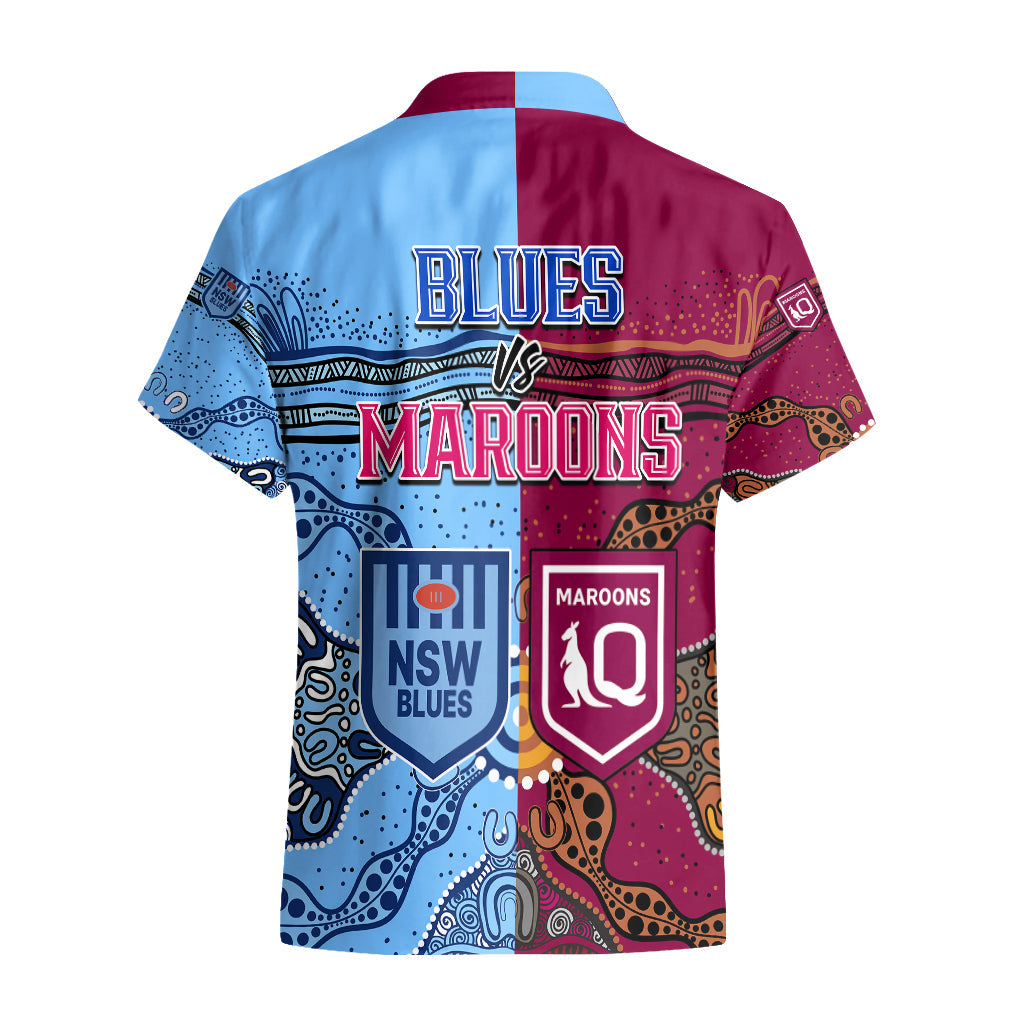 Blues and Maroons Rugby Hawaiian Shirt State of Origin NSW Combine Queensland Aboriginal 2023 - Vibe Hoodie Shop