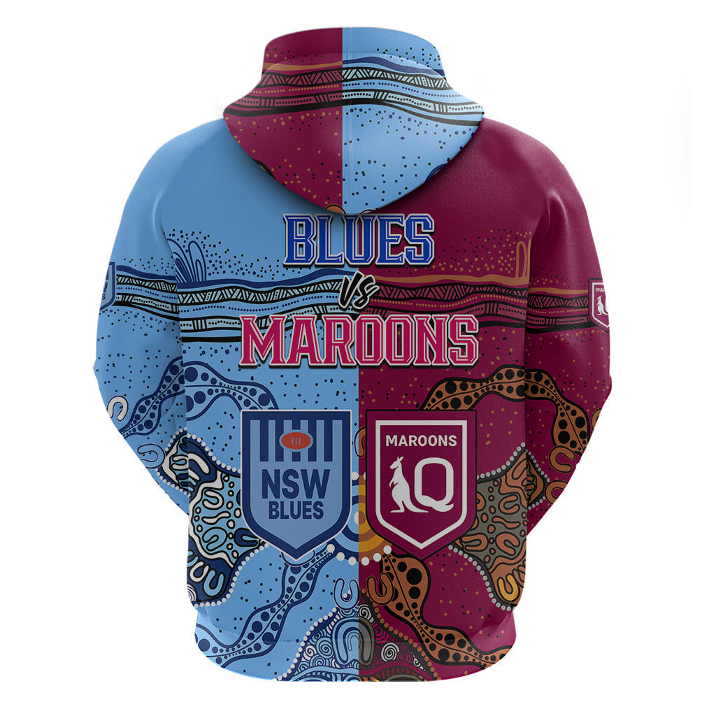 Blues and Maroons Rugby Hoodie State of Origin NSW Combine Queensland Aboriginal 2023 LT9 - Vibe Hoodie Shop