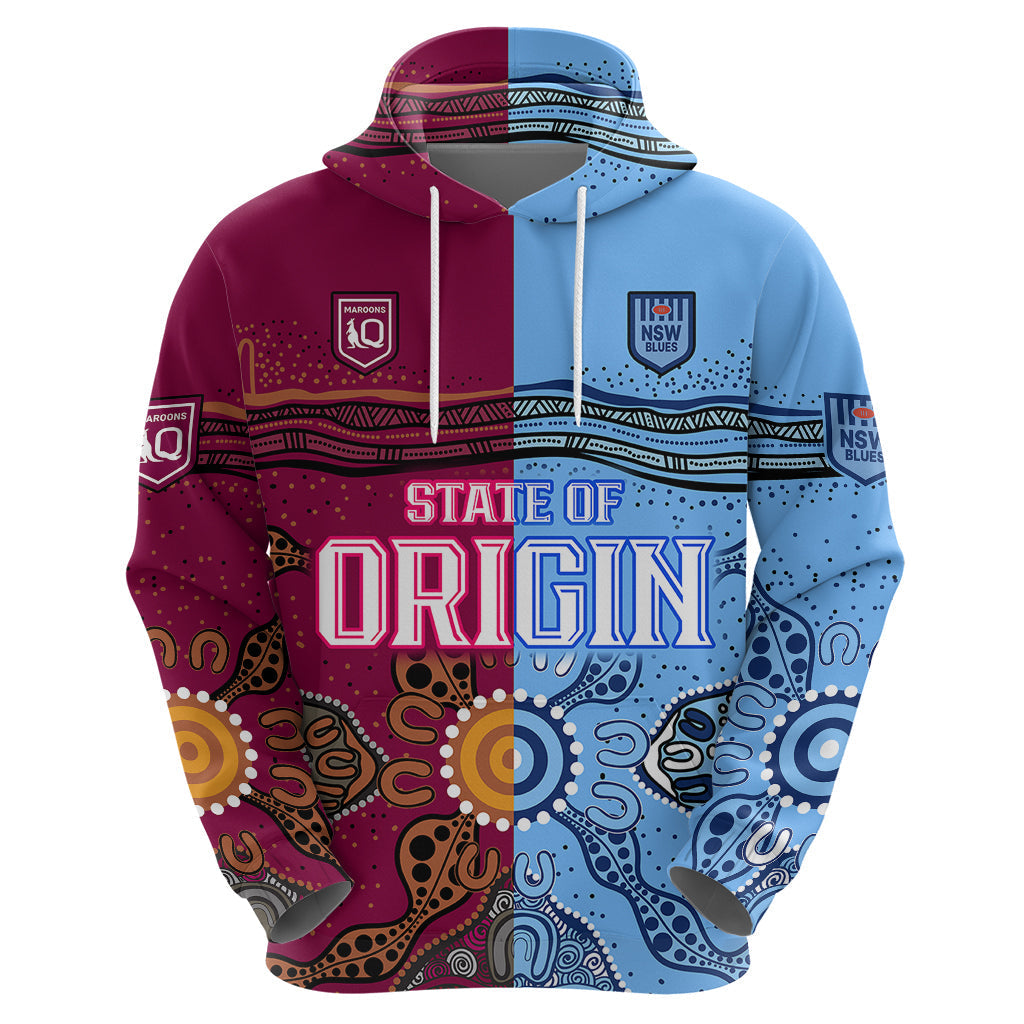 Blues and Maroons Rugby Hoodie State of Origin NSW Combine Queensland Aboriginal 2023 LT9 - Vibe Hoodie Shop