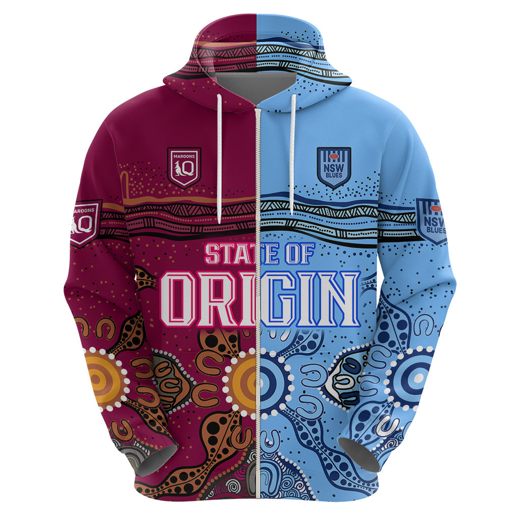 Blues and Maroons Rugby Hoodie State of Origin NSW Combine Queensland Aboriginal 2023 LT9 - Vibe Hoodie Shop
