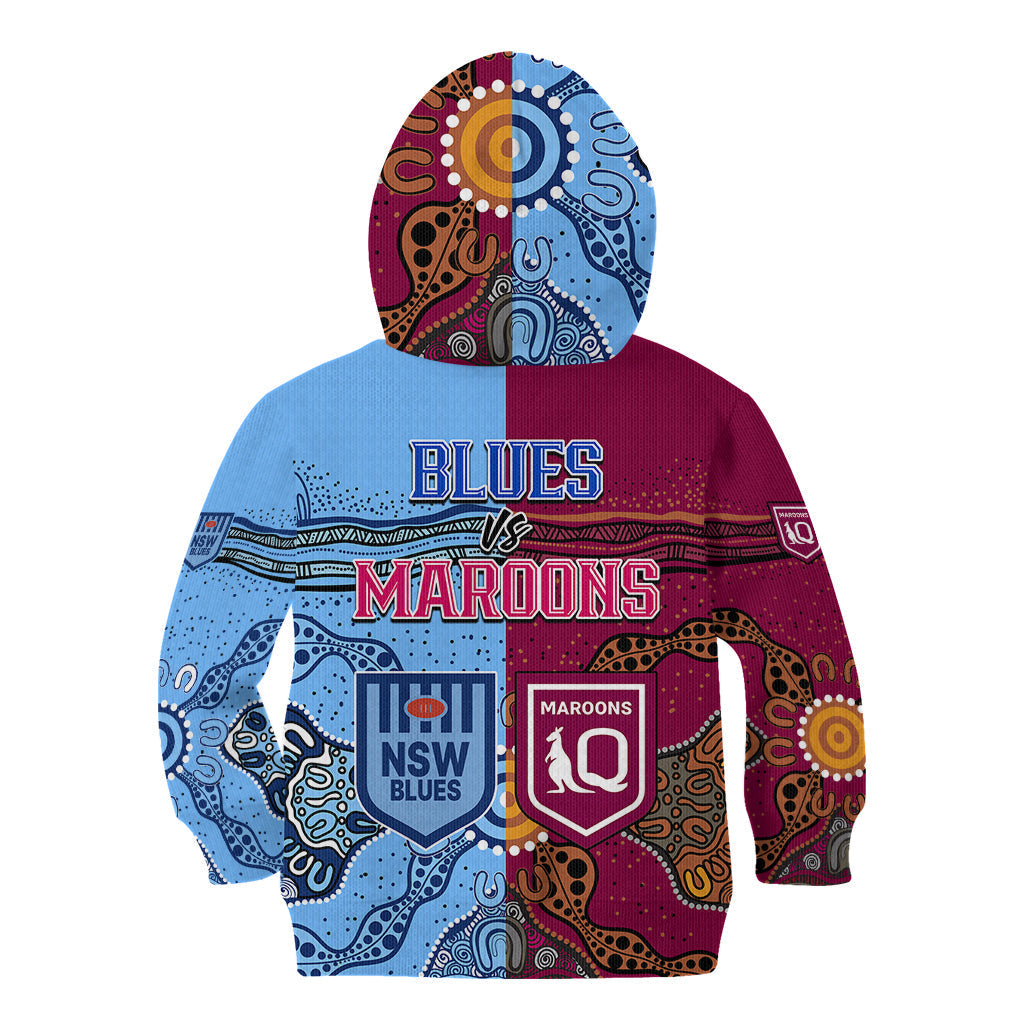 Blues and Maroons Rugby Kid Hoodie State of Origin NSW Combine Queensland Aboriginal 2023 - Vibe Hoodie Shop