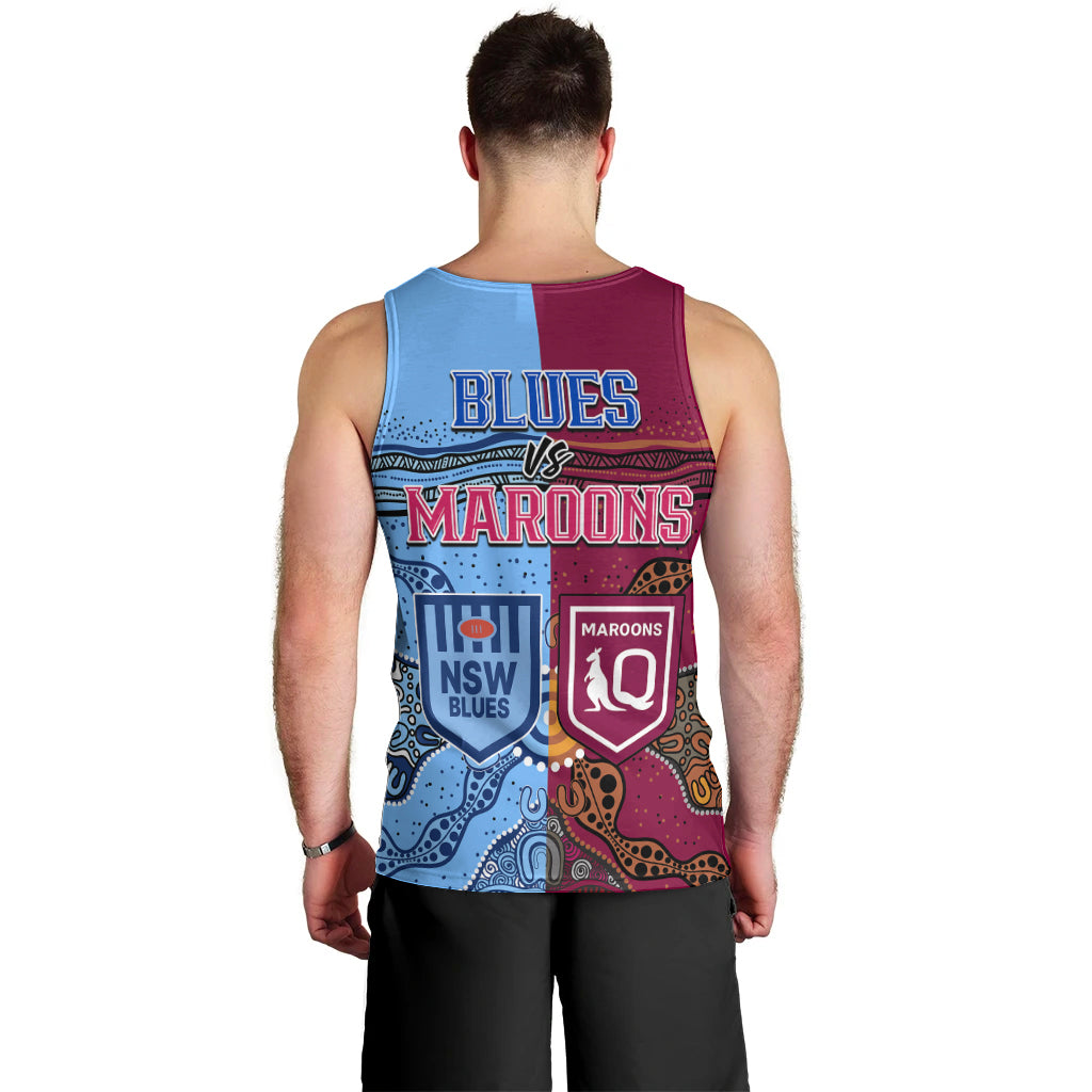 Blues and Maroons Rugby Men Tank Top State of Origin NSW Combine Queensland Aboriginal 2023 - Vibe Hoodie Shop