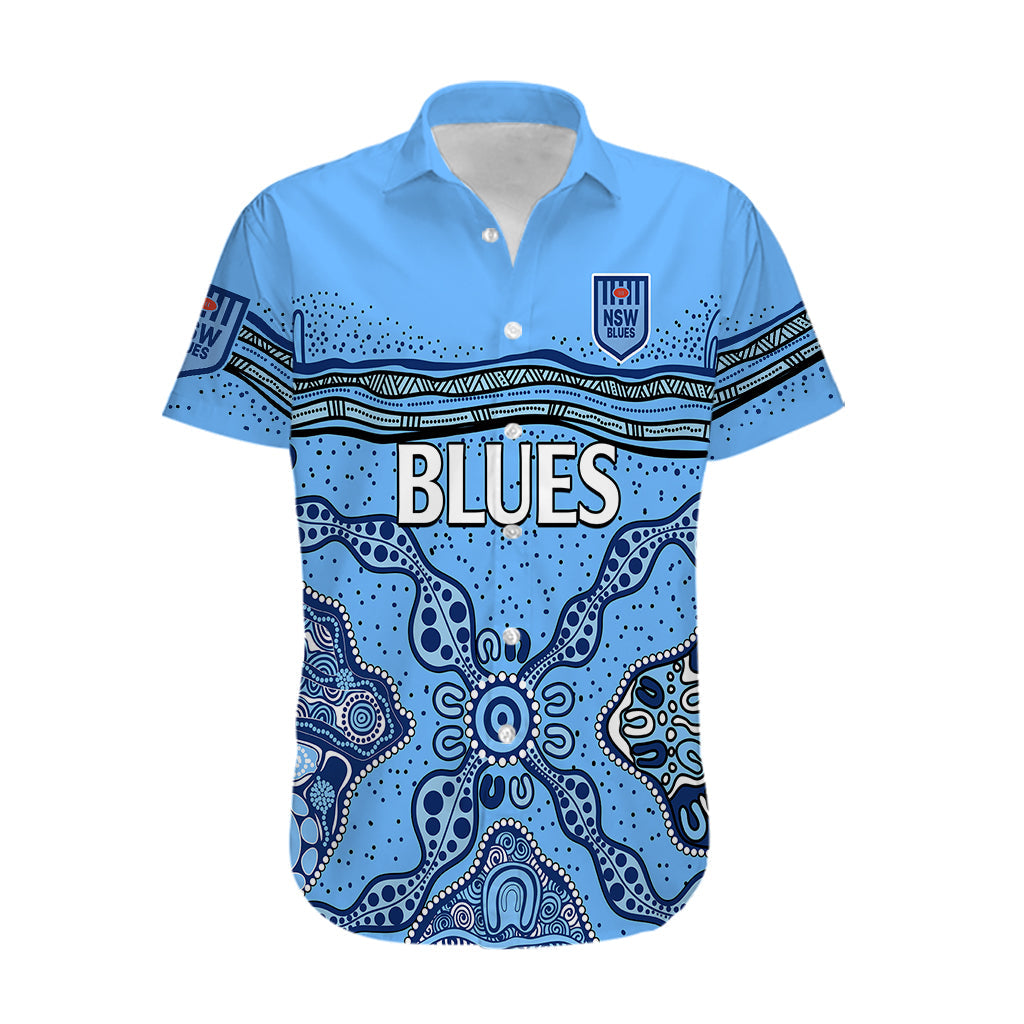 NSW Blues Rugby Hawaiian Shirt New South Wales Aboriginal Origin - Vibe Hoodie Shop