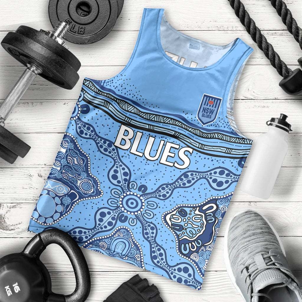 NSW Blues Rugby Men Tank Top New South Wales Aboriginal Origin - Vibe Hoodie Shop