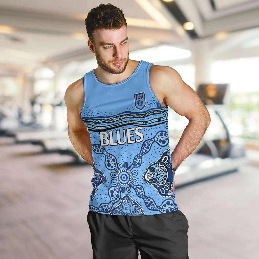 NSW Blues Rugby Men Tank Top New South Wales Aboriginal Origin - Vibe Hoodie Shop